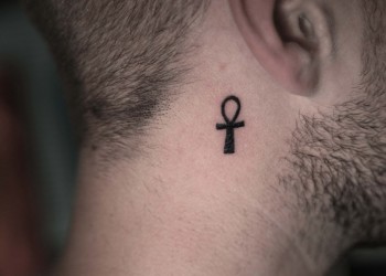 male-ear-tattoo-egypt-symbol-behind-ear-