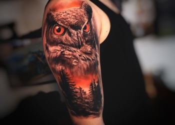 Eule-Wald-owl-forest-tattoo-1